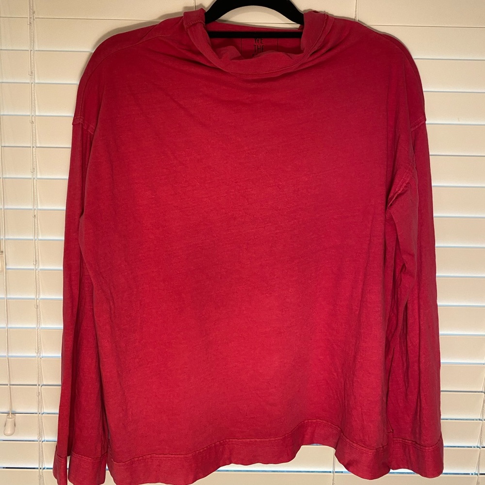 Free People Hot Pink Scoop Neck Long-sleeve